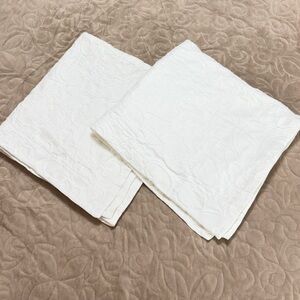 Pottery Barn White Euro Shams Set Of 2 Jacquard Cotton 26x26